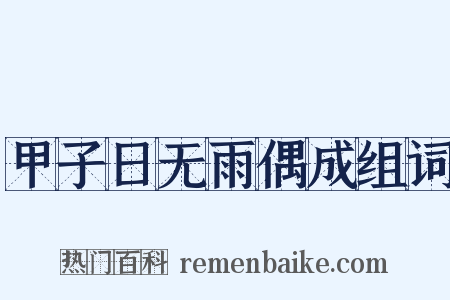 甲子日无雨偶成组词是什么意思的图片